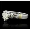 Image 2 : 14KT Two-Tone 1.29ctw Heart Cut Diamond Ring