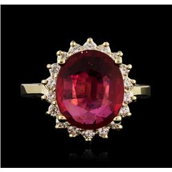 14KT Yellow Gold 7.44ct Ruby and Diamond Ring