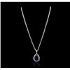 Image 3 : 14KT White Gold GIA Certified 16.01ct Tanzanite and Diamond Pendant With Chain
