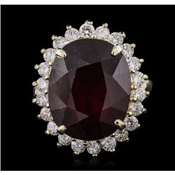 14KT Yellow Gold 17.34ct Ruby and Diamond Ring