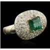 Image 2 : 14KT Yellow Gold 3.08ct Emerald and Diamond Ring