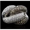 Image 1 : 14KT White Gold 4.98ctw Diamond Ring