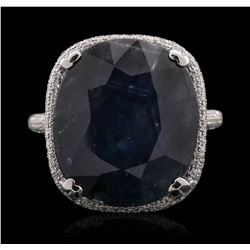 18KT White Gold 17.38ct Sapphire and Diamond Ring