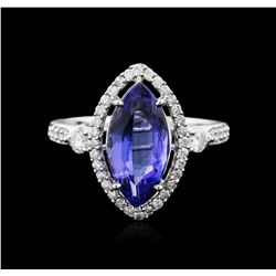 14KT White Gold 2.61ct Tanzanite and Diamond Ring