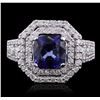 Image 1 : 14KT White Gold 2.38ct Tanzanite and Diamond Ring