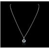 Image 1 : 14KT White Gold 2.99ct Topaz and Diamond Pendant With Chain