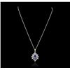 Image 1 : 14KT White Gold 2.28ct Tanzanite and Diamond Pendant With Chain