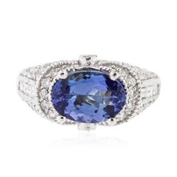 14KT White Gold 2.84ct Tanzanite and Diamond Ring