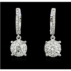 14KT White Gold 1.03ctw Diamond Earrings