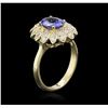 Image 4 : 14KT Yellow Gold 1.50ct Tanzanite and Diamond Ring