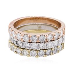 14KT Three-Tone Gold 2.17ctw Diamond Rings
