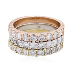 14KT Three-Tone Gold 2.17ctw Diamond Rings