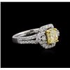 Image 2 : 18KT Two-Tone Gold GIA Certified 1.75ctw Fancy Yellow Diamond Ring