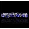 Image 2 : 14KT White Gold 27.12ctw Tanzanite and Diamond Bracelet
