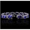 Image 3 : 14KT White Gold 27.12ctw Tanzanite and Diamond Bracelet