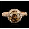 Image 1 : 14KT Rose Gold 2.61ctw Brown Diamond Ring