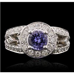 14KT White Gold 1.10ct Tanzanite and Diamond Ring