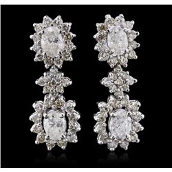 14KT White Gold 4.19ctw Diamond Earrings