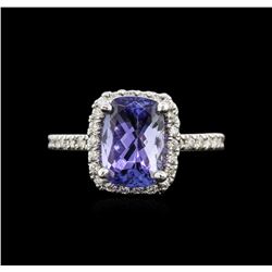 2.81ct Tanzanite and Diamond Ring - 14KT White Gold