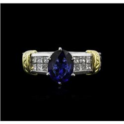 Platinum 1.84ct Sapphire and Diamond Ring