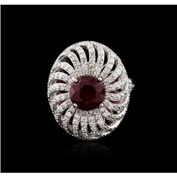 14KT White Gold 2.47ct Ruby and Diamond Ring