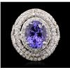 Image 1 : 14KT White Gold 5.56ct Tanzanite and Diamond Ring