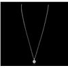 Image 2 : 14KT White Gold 0.97ctw Diamond Pendant With Chain