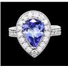 Image 1 : 14KT White Gold 3.04ct Tanzanite and Diamond Ring