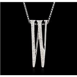 14KT White Gold 0.25ctw Diamond Pendant With Chain