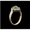 Image 3 : 14KT Yellow Gold 1.12ctw Alexandrite and Diamond Ring
