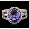 Image 1 : 14KT White Gold 2.60ct Tanzanite and Diamond Ring