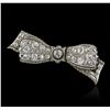 Image 1 : 18KT White Gold 3.66ctw Diamond Brooch