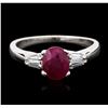 Image 1 : 14KT White Gold 1.32ct Ruby and Diamond Ring