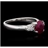 Image 2 : 14KT White Gold 1.32ct Ruby and Diamond Ring