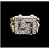 Image 1 : 14KT Two-Tone Gold 0.90ctw Diamond Ring