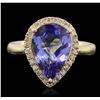 Image 1 : 14KT Yellow Gold 3.43ct Tanzanite and Diamond Ring