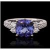 Image 1 : 14KT White Gold 3.02ct Tanzanite and Diamond Ring
