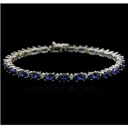 14KT White Gold 12.00ctw Sapphire and Diamond Bracelet