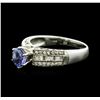 Image 2 : 14KT White Gold 0.94ct Tanzanite and Diamond Ring