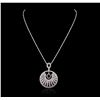 Image 1 : 14KT White Gold 1.63ctw Diamond Pendant With Chain