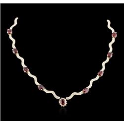 14KT Yellow Gold 22.10ctw Ruby and Diamond Necklace