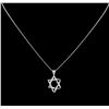 Image 1 : 14KT White Gold Star of David Pendant With Chain