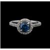 Image 1 : 0.90ctw Blue Diamond Ring - 14KT White Gold