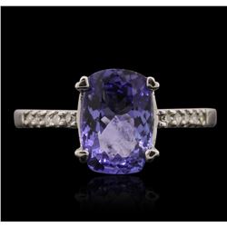 14KT White Gold Tanzanite and Diamond Ring