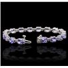 Image 3 : 14KT White Gold 14.98ctw Tanzanite and Diamond Bracelet
