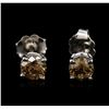 Image 1 : 14KT White Gold 0.81ctw Fancy Brown Diamond Stud Earrings