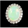 Image 1 : 14KT White Gold 15.88ct Opal and Diamond Ring