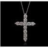 Image 1 : 14KT White Gold 2.58ctw Diamond Pendant With Chain
