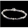 Image 1 : 14KT White Gold 2.38ctw Sapphire and Diamond Bracelet