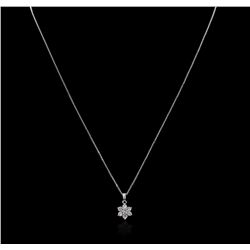 14KT White Gold 0.35ctw Diamond Pendant With Chain